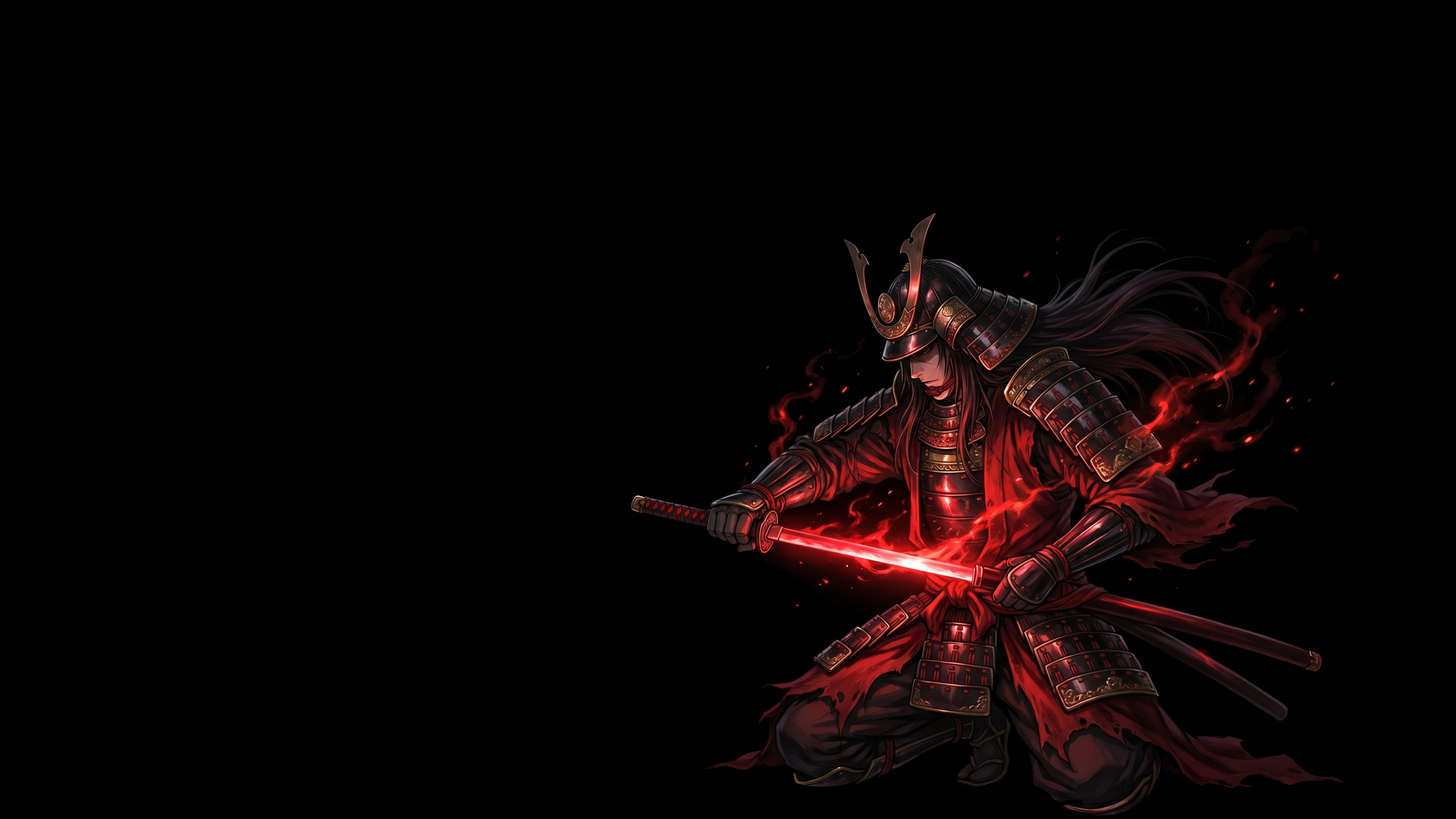 Samurai Holding Glowing Katana